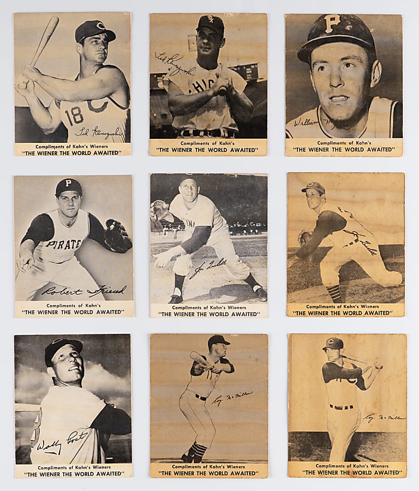 1956-1960 Kahn's Wieners Collection (25) Different with (2) Ted Kluszewski & Bill Mazeroski