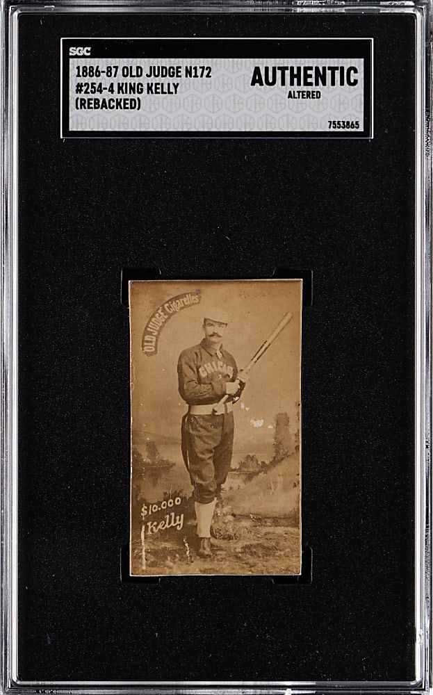 1887 N172 Old Judge #254-4 King Kelly SGC Authentic (Rebacked)