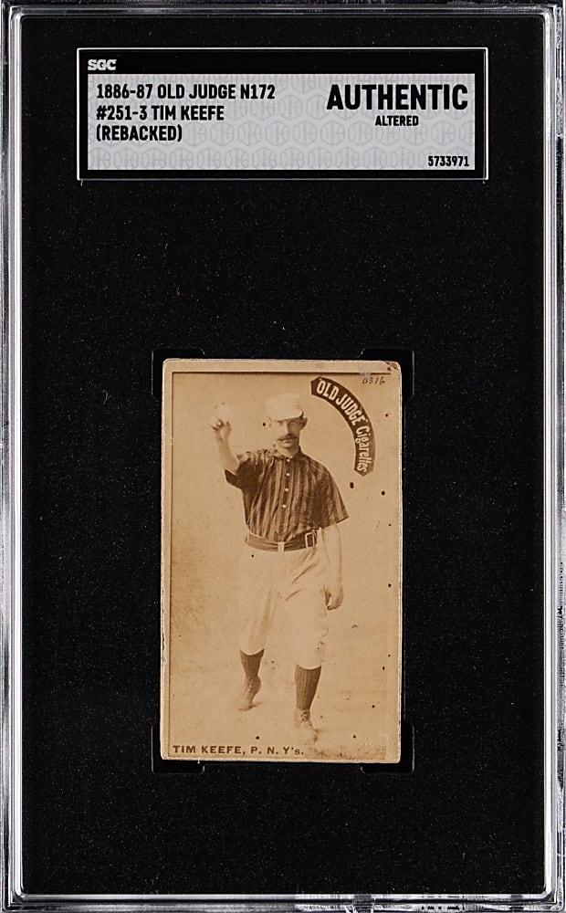 1887 N172 Old Judge #251-3 Tim Keefe SGC Authentic (Rebacked)