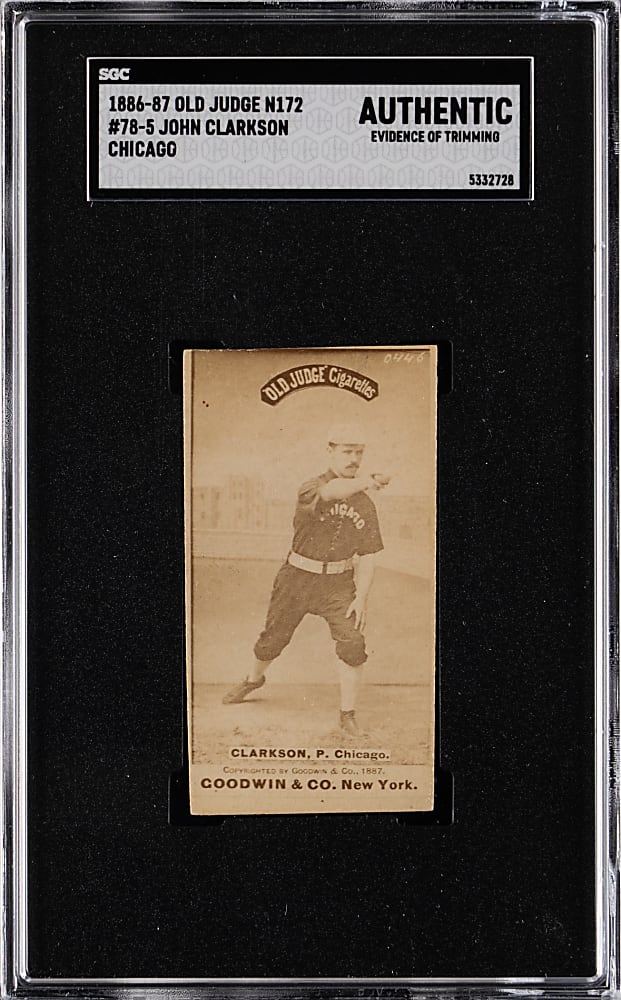 1887 N172 Old Judge #78-5 John Clarkson Chicago SGC Authentic