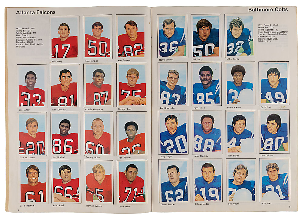 1972 NFLPA Wonder World of Pro Football USA Near Complete Set (389/390) In Original Album