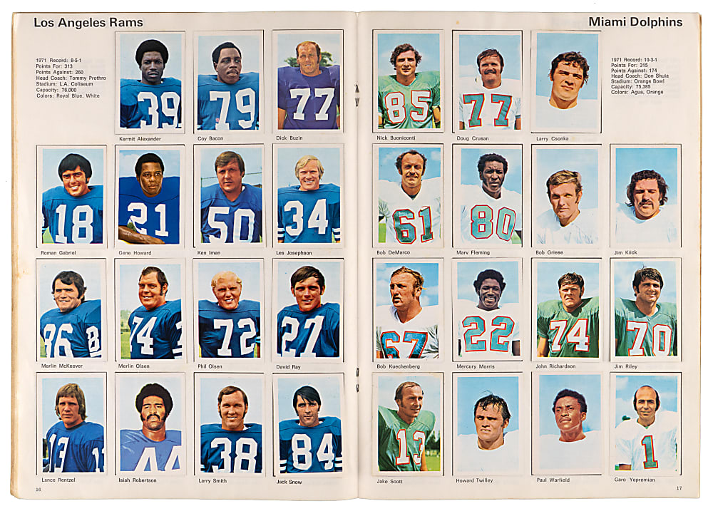 1972 NFLPA Wonder World of Pro Football USA Near Complete Set (389/390) In Original Album