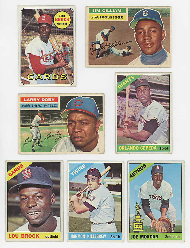 1956-1969 Topps Hall of Fame & Star Grab Bag (16) with Aaron, Banks & Clemente