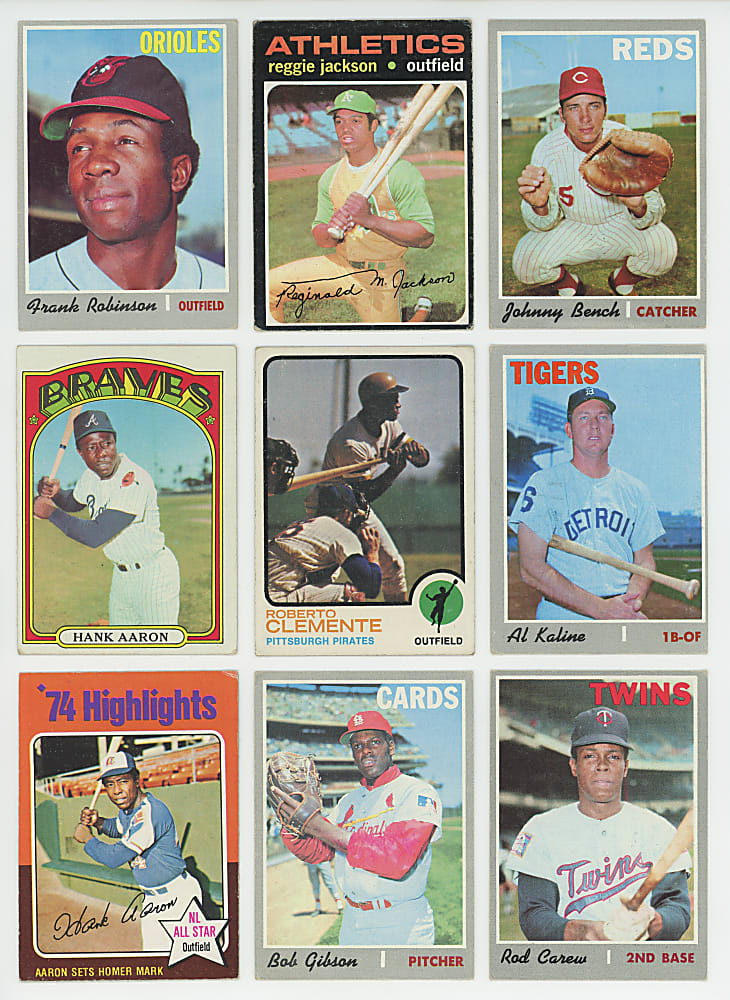 1970-1975 Topps Hall of Fame & Star Collection (63) with Aaron, Clemente, Mays, Ryan & Schmidt Rookie