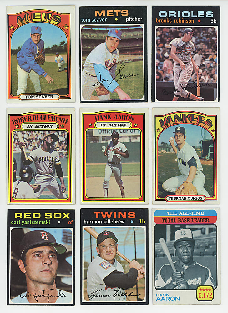 1970-1975 Topps Hall of Fame & Star Collection (63) with Aaron, Clemente, Mays, Ryan & Schmidt Rookie