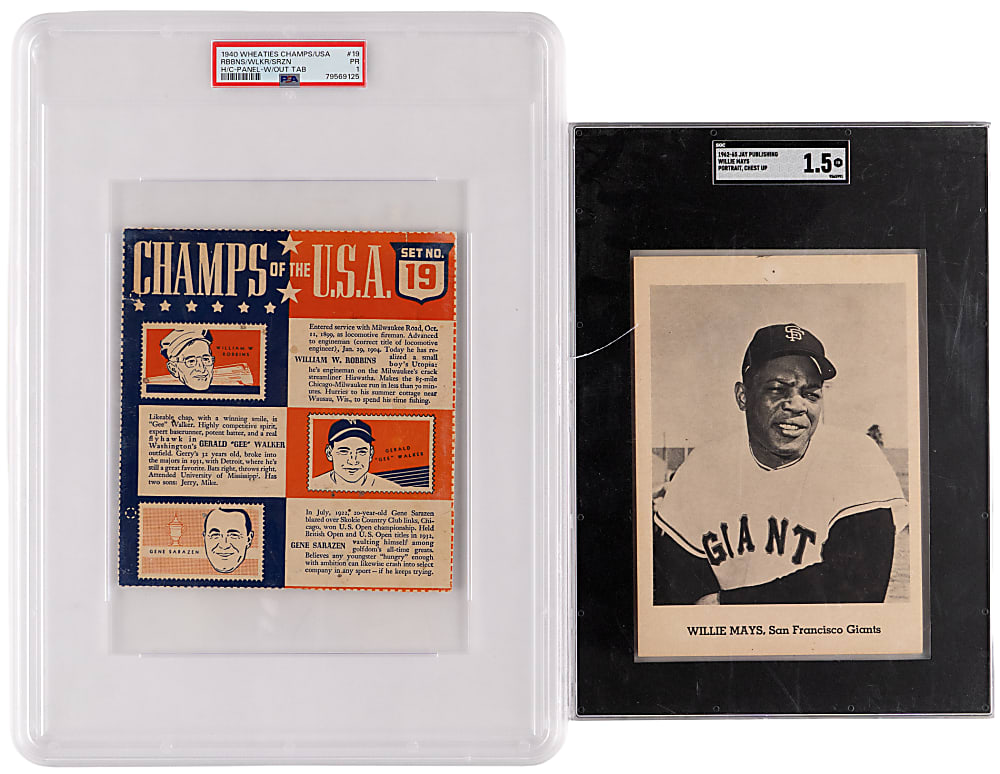 1940-1977 Oddball Collection with (5) Graded & Hall of Famers Including Mickey Mantle & Willie Mays - (99 Total Items)