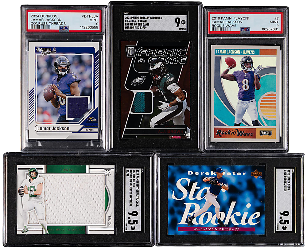 1991-2024 Multi-Sport Graded Star Cards (45) with Several GEM MINT 10, Rookies & Modern Inserts