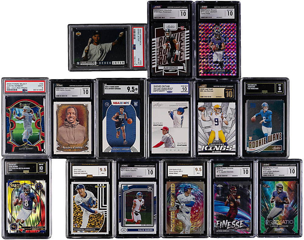 1991-2024 Multi-Sport Graded Star Cards (45) with Several GEM MINT 10, Rookies & Modern Inserts