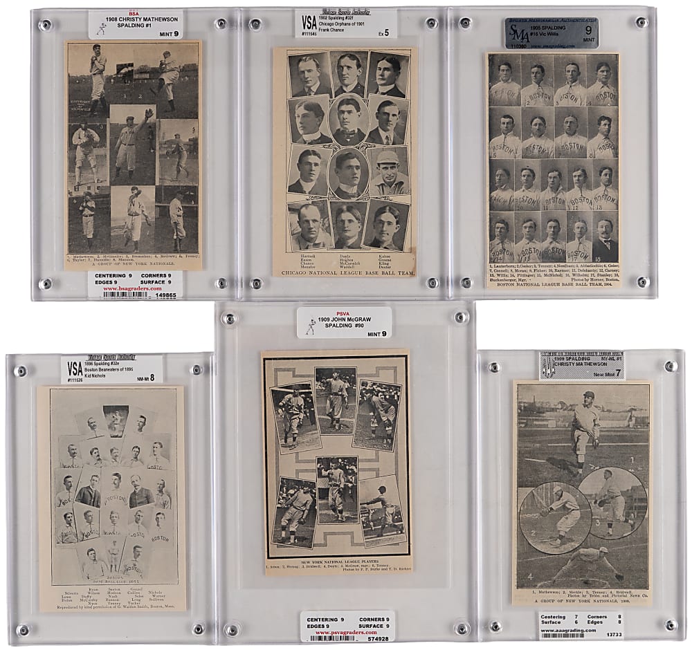 1896-1909 Team Composite & Collage Collection (15) from Fred Tenney Estate with Various Christy Mathewson Examples