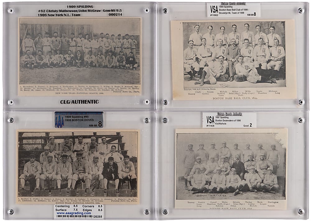 1896-1909 Team Composite & Collage Collection (15) from Fred Tenney Estate with Various Christy Mathewson Examples