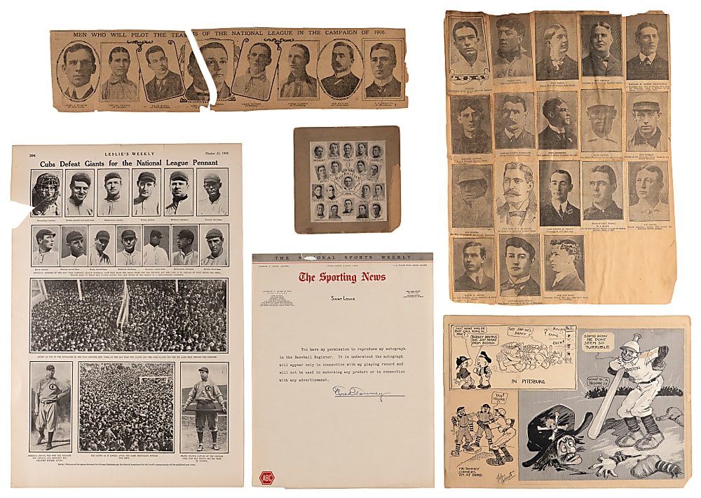 1890s-1900s The Fred Tenney Estate Archives with Signed Letter, Artwork & Ephemera  (100+ Total Items)