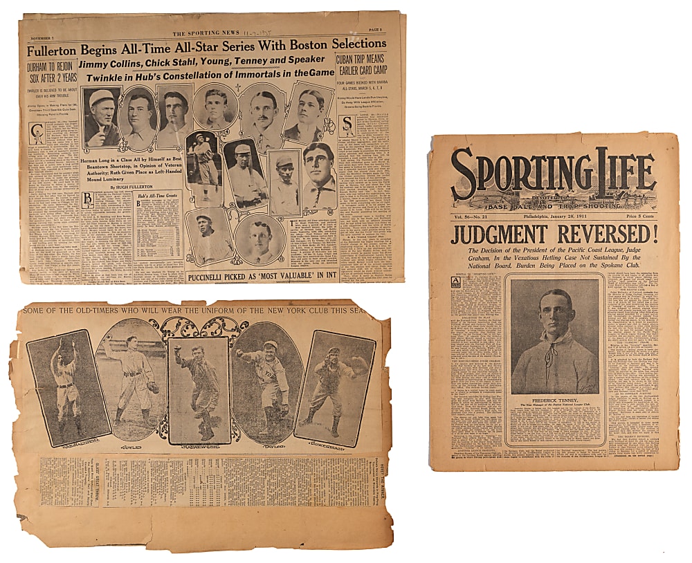 1890s-1900s The Fred Tenney Estate Archives with Signed Letter, Artwork & Ephemera  (100+ Total Items)