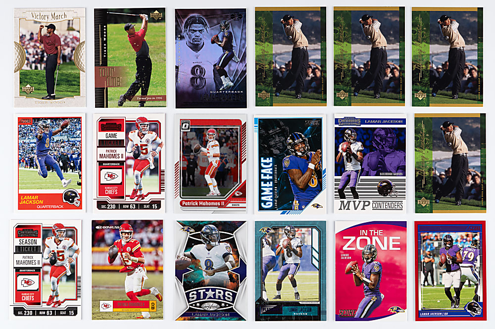 Mostly Post-2020s Multi-Sport Singles Hoard (15,000+) with Blocks of LeBron James, Patrick Mahomes & Tiger Woods