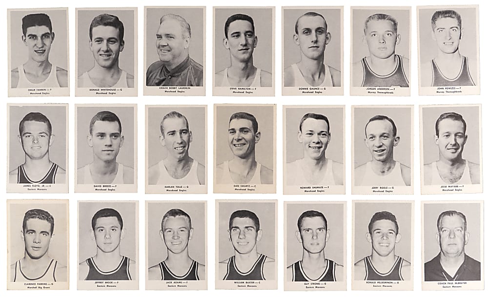 1955 Ashland/Aetna Oil Basketball Partial Set (64/96) with Near Kentucky Wildcats Team Set & Hot Rod Hundley - Clean!