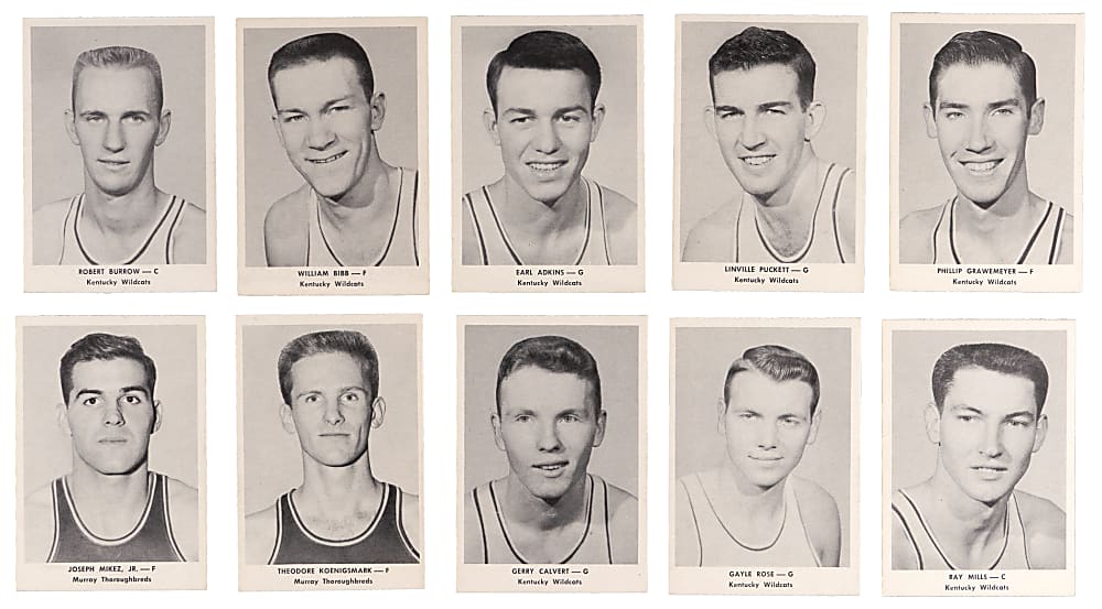 1955 Ashland/Aetna Oil Basketball Partial Set (64/96) with Near Kentucky Wildcats Team Set & Hot Rod Hundley - Clean!