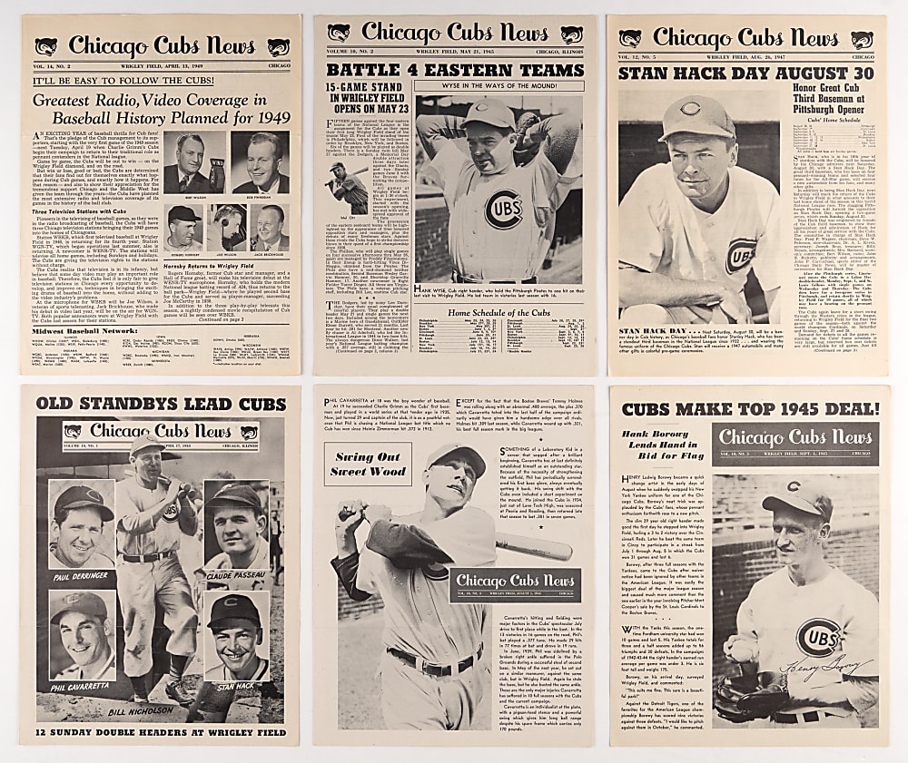 1945-1952 Chicago Cubs News Collection (28) Different