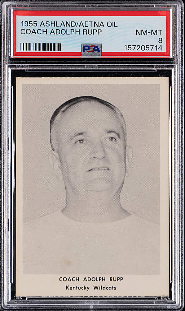 1955 Ashland Oil Basketball Coach Adolph Rupp PSA NM-MT 8