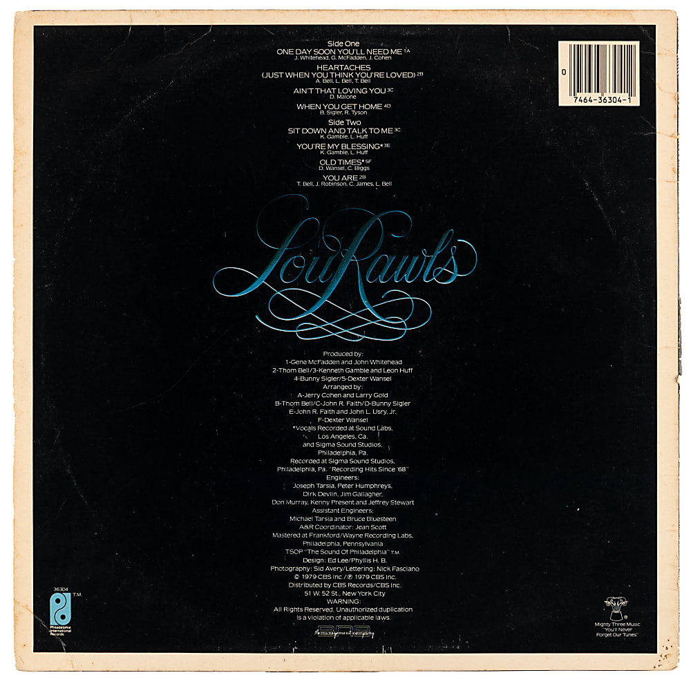 1980 Lou Rawls Signed "Sit Down and Talk To Me" Record Album - PSA COA