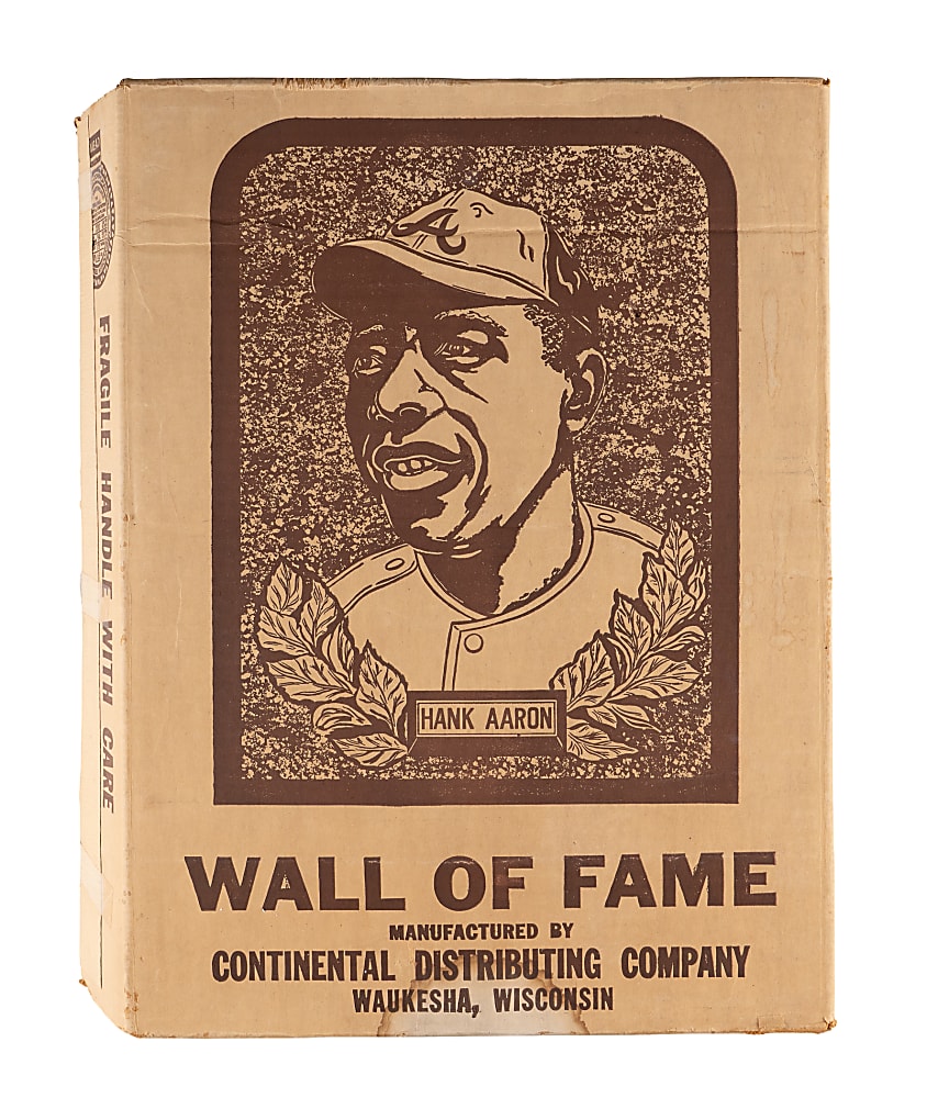 1970s Hank Aaron Collection (5) with (2) Signed Items & 5-Foot-Tall Standup