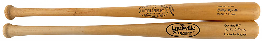 Mickey Mantle & Jackie Robinson Store Model Bat Pair
