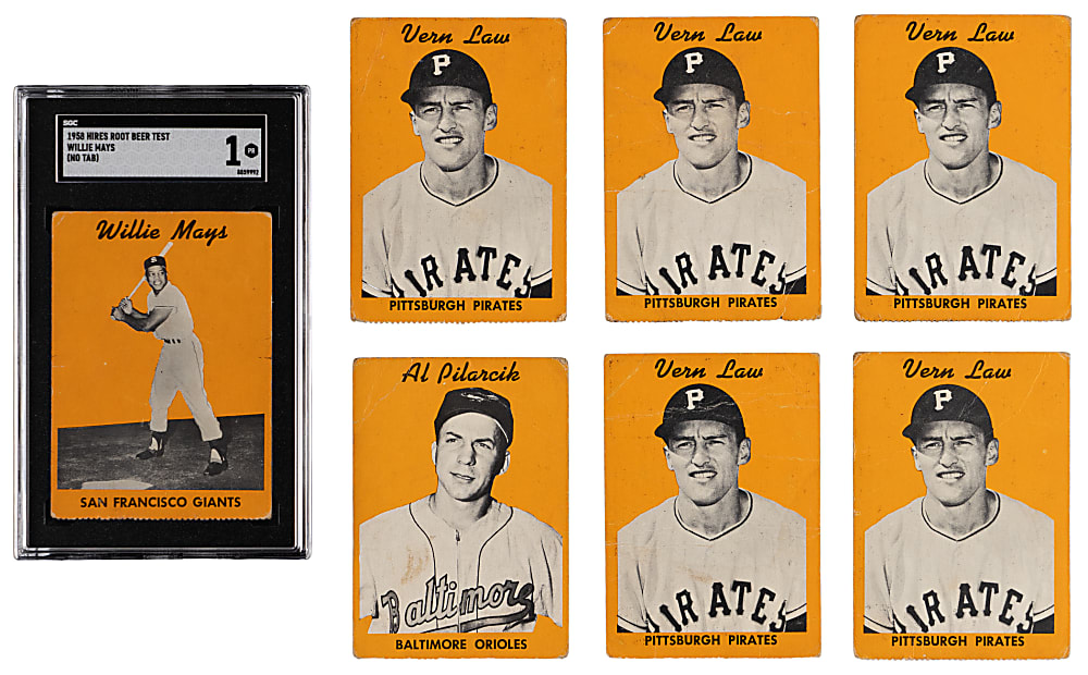 1958 Hires Root Beer Test Issue Group (7) with SGC POOR 1 Willie Mays