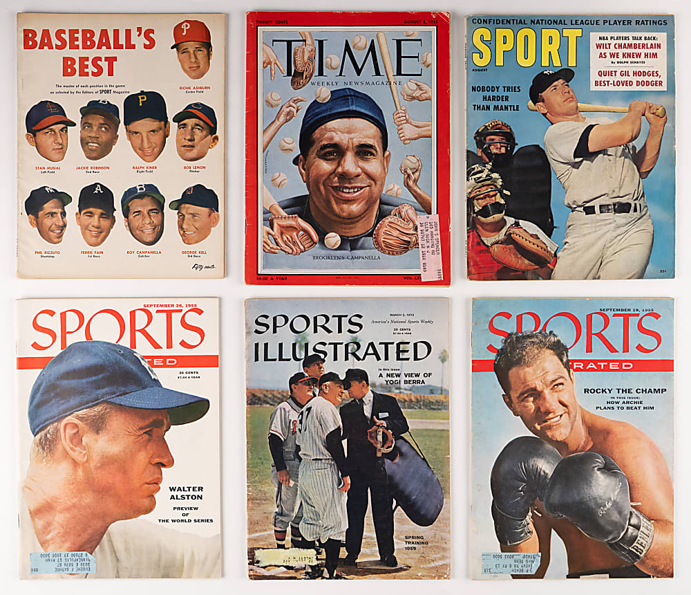 1930s-1960s Multi-Sport Publication Collection (23) with Ali, Campanella & Namath