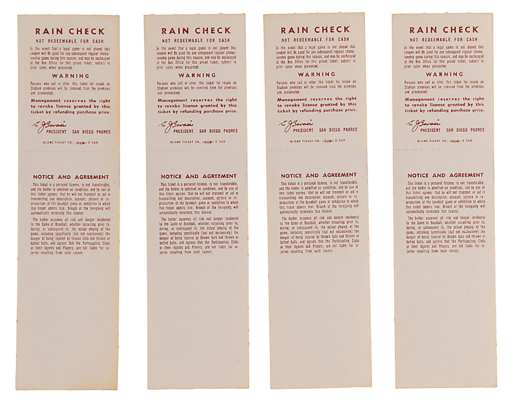 August 6, 1974 Hank Aaron's Final Multi-Home Run Game Unused Full Tickets (4) - Sharp!