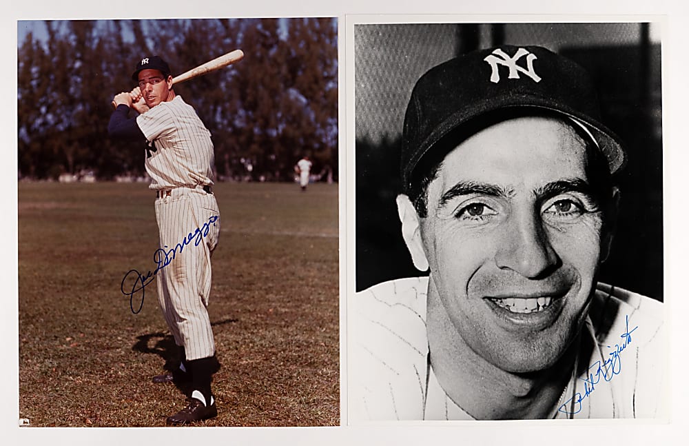 New York Yankees Hall of Famer Signed Photographs (9) with (2) Joe DiMaggio