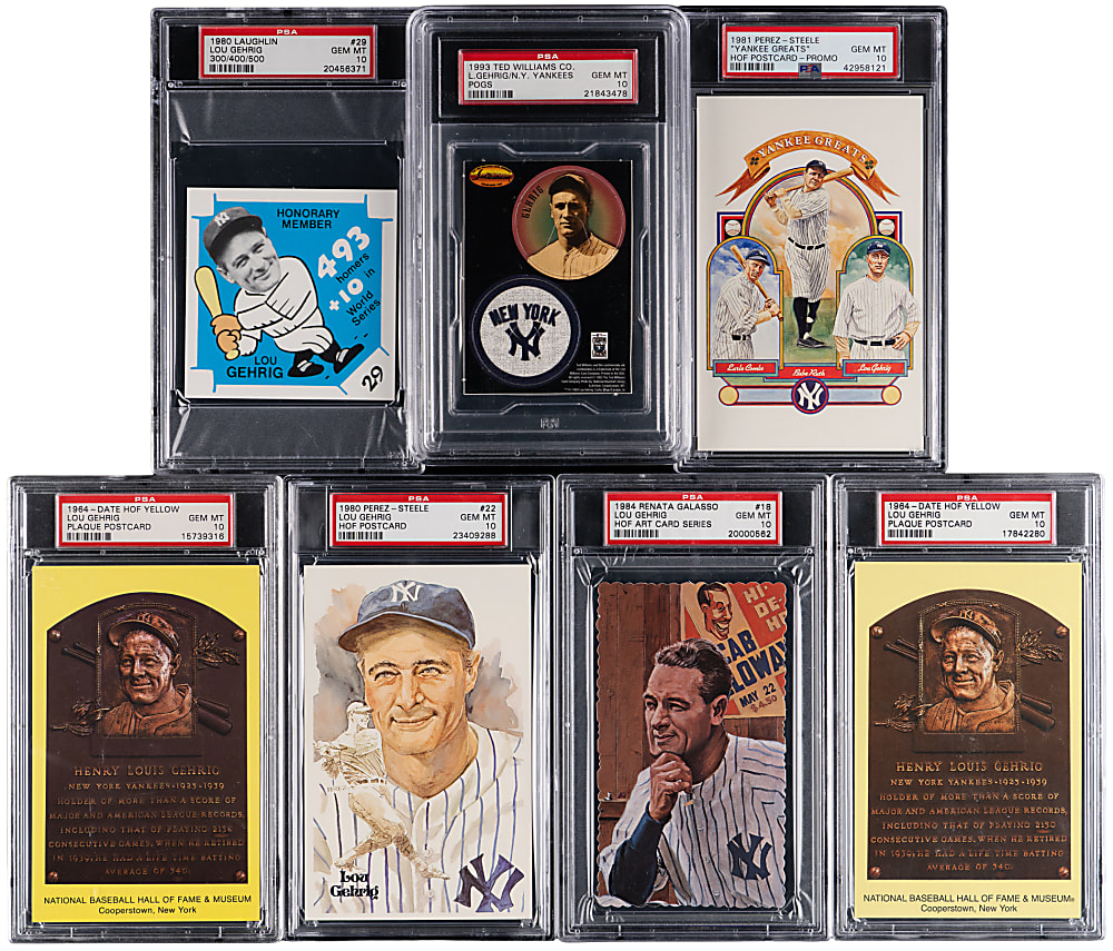 1980-1993 Lou Gehrig Oversized PSA GEM MINT 10 Collection (11) with Several Low Populations