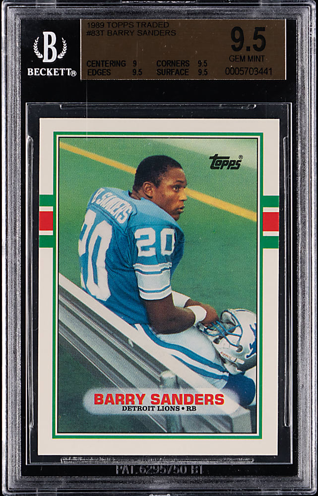 1989 Topps Traded Football #83T Barry Sanders Rookie BGS GEM MINT 9.5