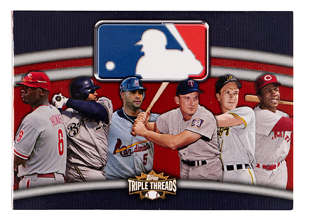 2010 Topps Triple Threads #18 Six-Piece Game-Used Booklet with Killebrew, Pujols & F. Robinson
