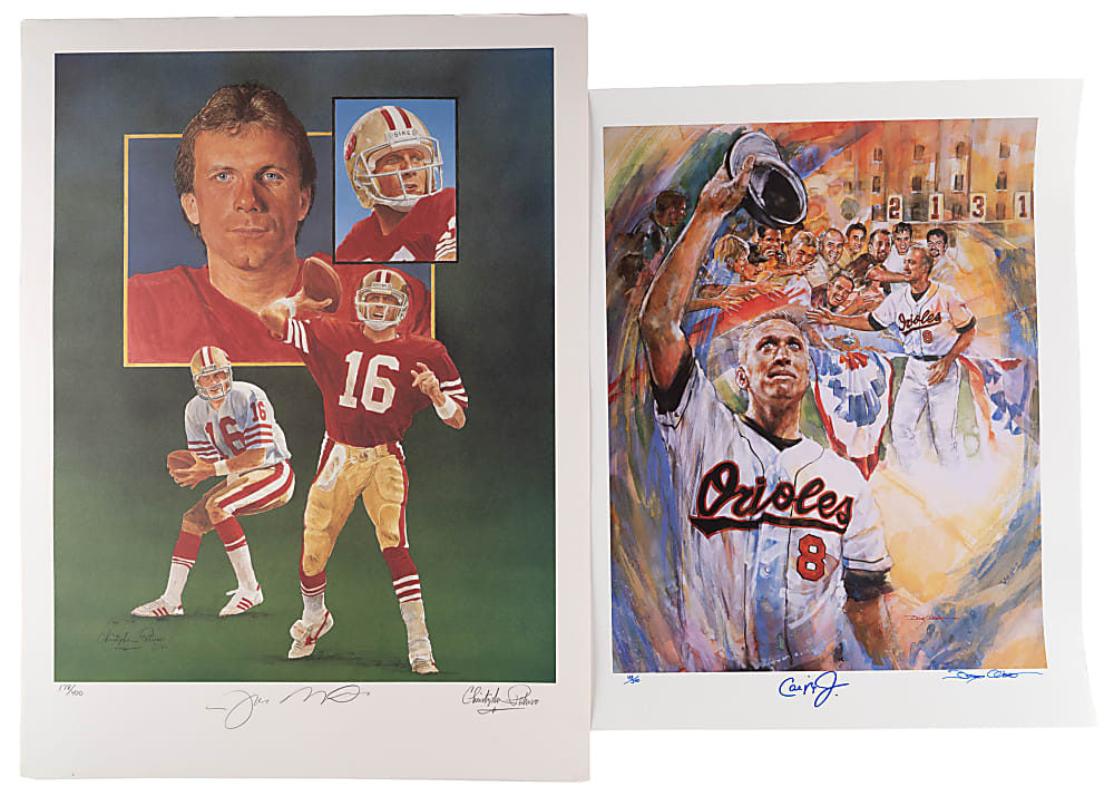 Baseball & Football Multi/Single-Signed Oversized Poster/Lithograph Collection (15) with Hall of Famers