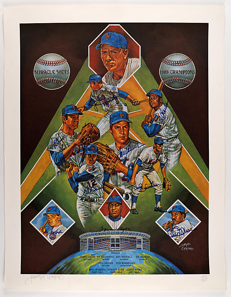 Baseball & Football Multi/Single-Signed Oversized Poster/Lithograph Collection (15) with Hall of Famers