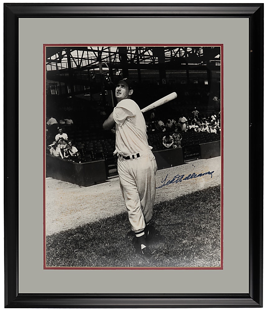 Ted Williams Signed Oversized Photographs (3) with One Framed