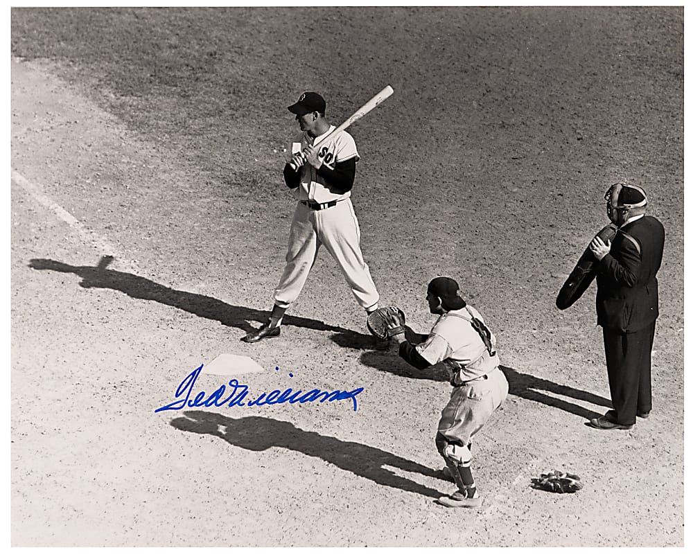Ted Williams Signed Oversized Photographs (3) with One Framed