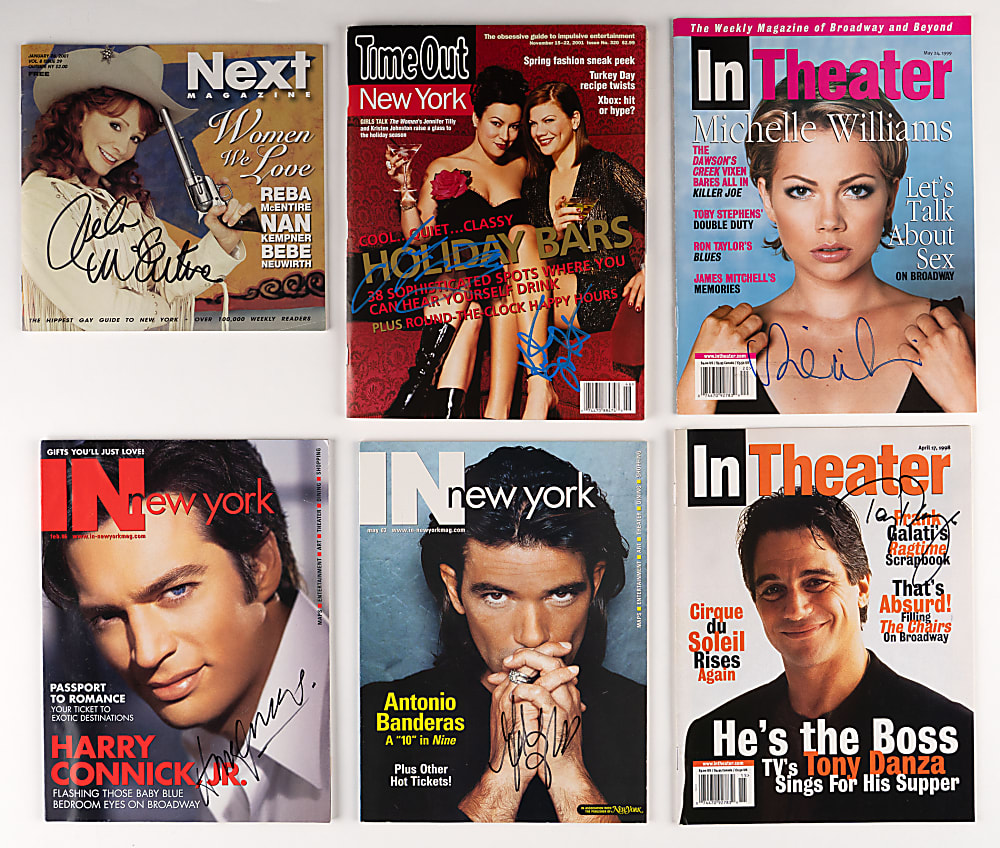 Actors/Entertainers Signed Magazines (40) with (47) Signatures including Denzel Washington & Ben Stiller, Sophia Loren