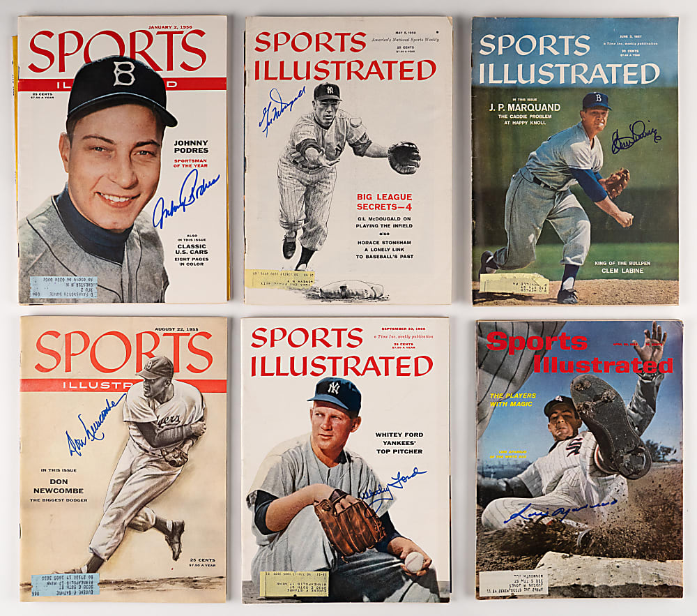 1950s-1980s Sport & Sports Illustrated Signed Magazine Collection (34) with Aaron, Berra & Rose/Yastrzemski