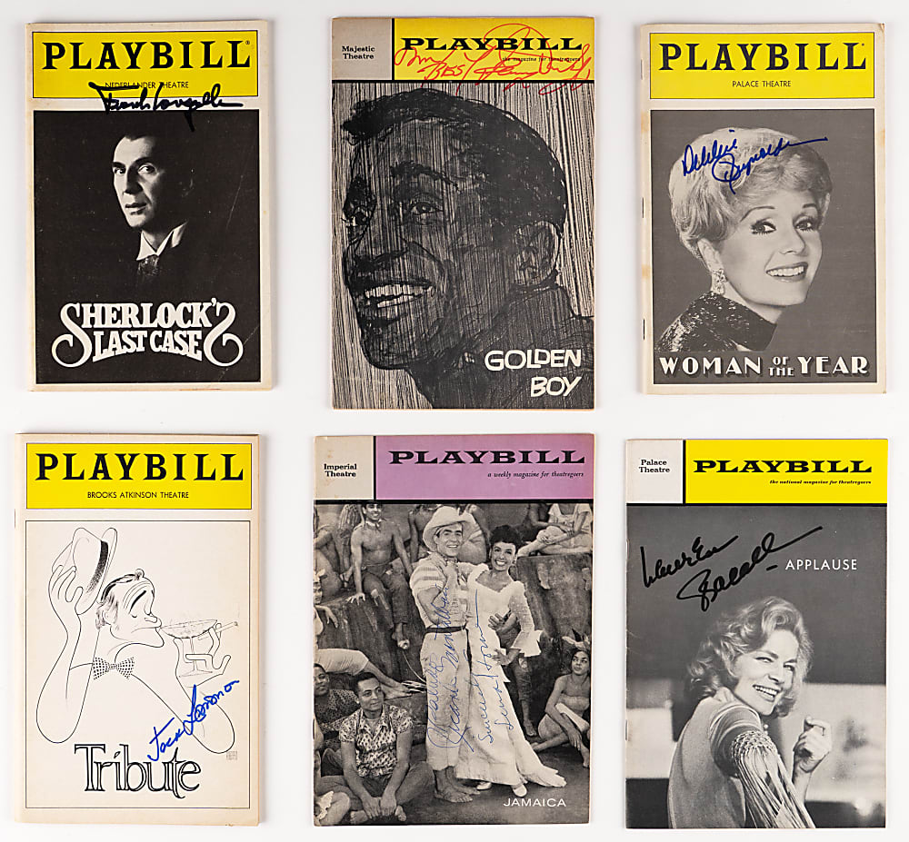 1940s-1980s Signed Playbill Collection (59) with Sammy Davis Jr. & Lauren Bacall - Loaded!