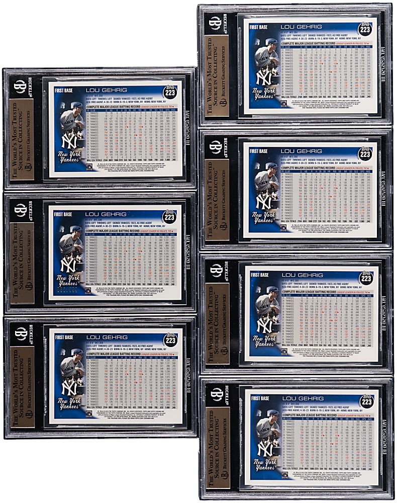 2010 Topps Chrome Wrapper Redemption #223 Lou Gehrig Refractors BGS PRISTINE 10 Graded (7) with Green Refractor