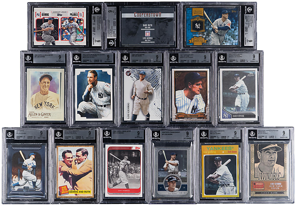 2010-2022 Lou Gehrig BGS MINT 9 Graded Collection (29) with Low Numbered Inserts