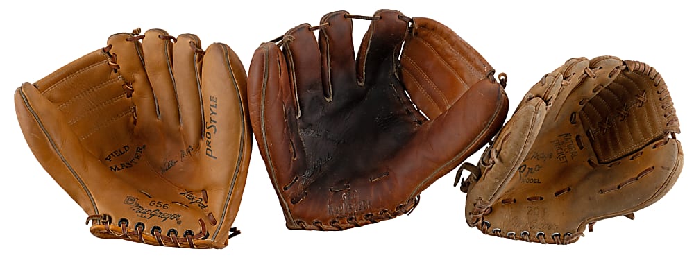 1950s-1960s Willie Mays MacGregor Store Model Fielders Glove Trio