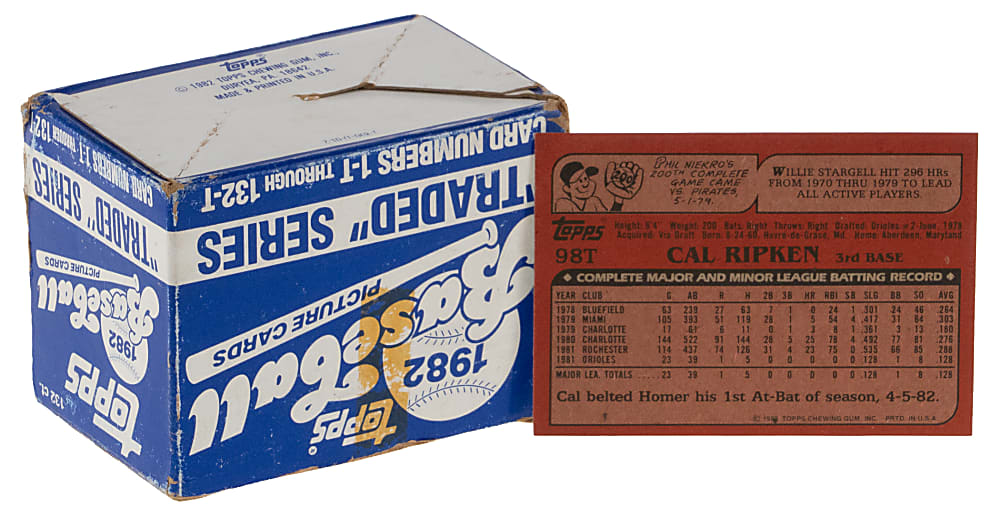 1982 Topps Traded Complete Boxed Set (132) with #98T Cal Ripken Jr. Rookie