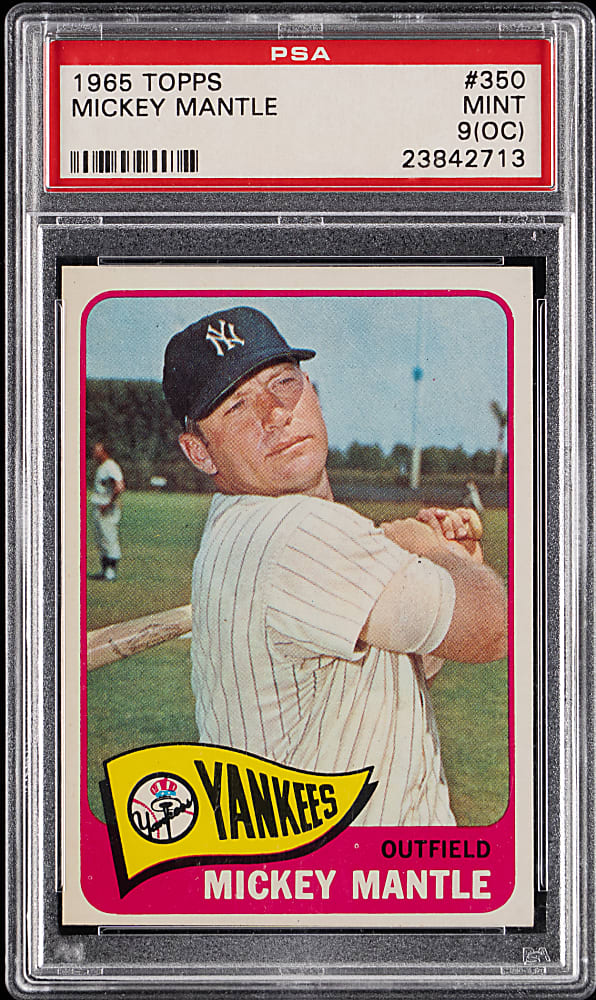 1965 Topps #350 Mickey Mantle PSA MINT 9 (oc)