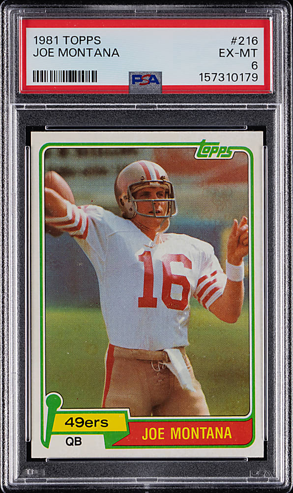 1981 Topps Football #216 Joe Montana Rookie PSA EX-MT 6