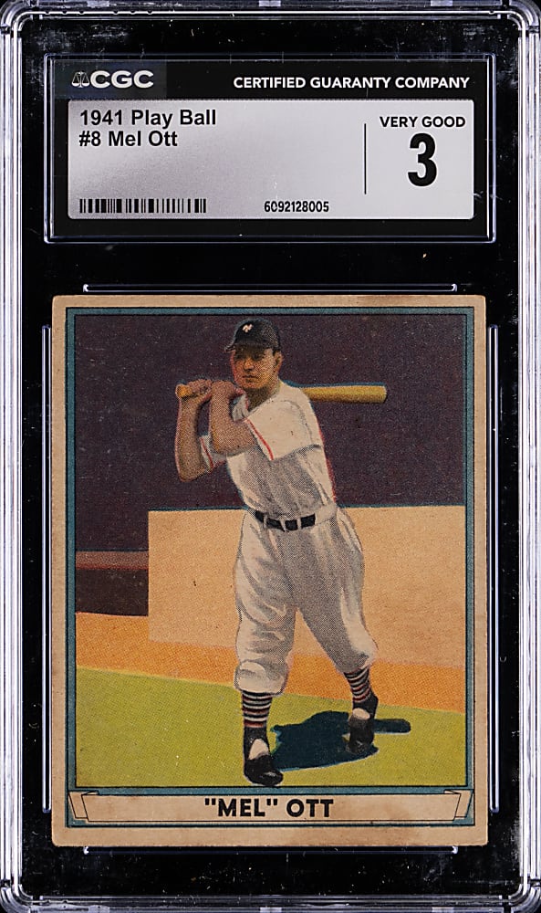 1941 Play Ball #8 Mel Ott CGC VG 3