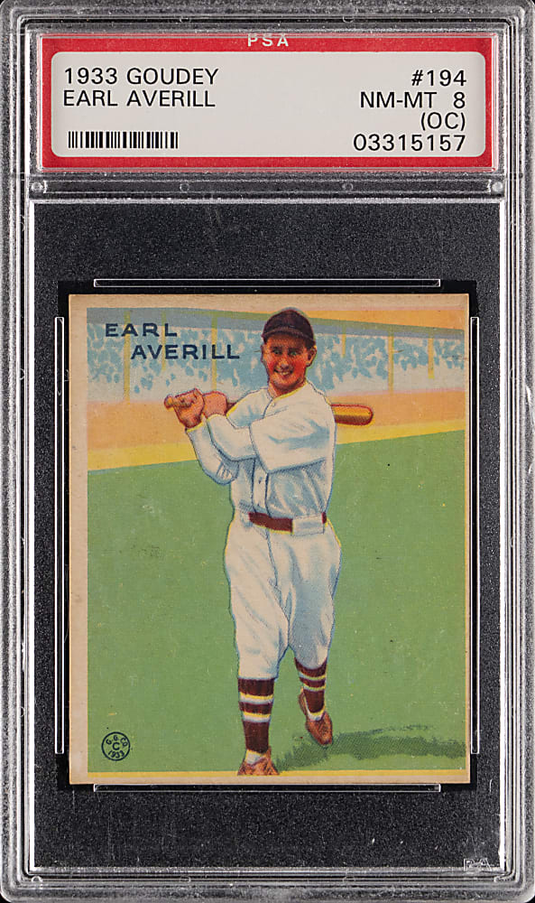 1933 Goudey #194 Earl Averill PSA NM-MT 8 (oc)