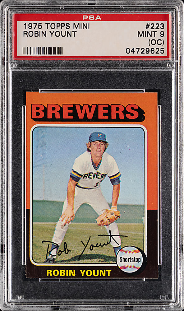 1975 Topps Mini #223 Robin Yount Rookie PSA MINT 9 (oc)