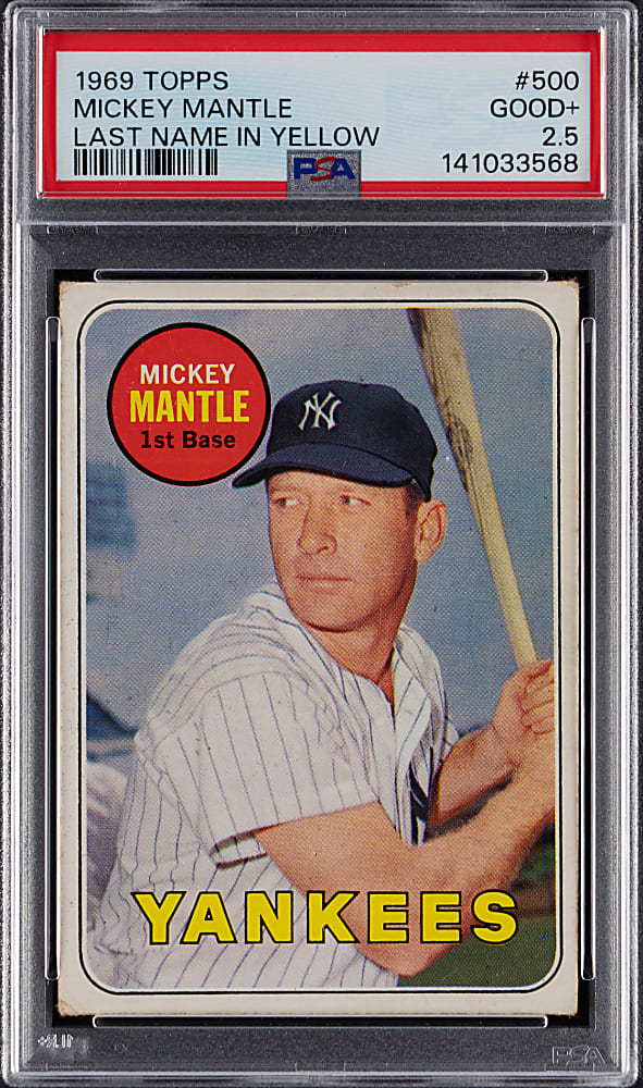 1969 Topps #500 Mickey Mantle PSA GOOD+ 2.5
