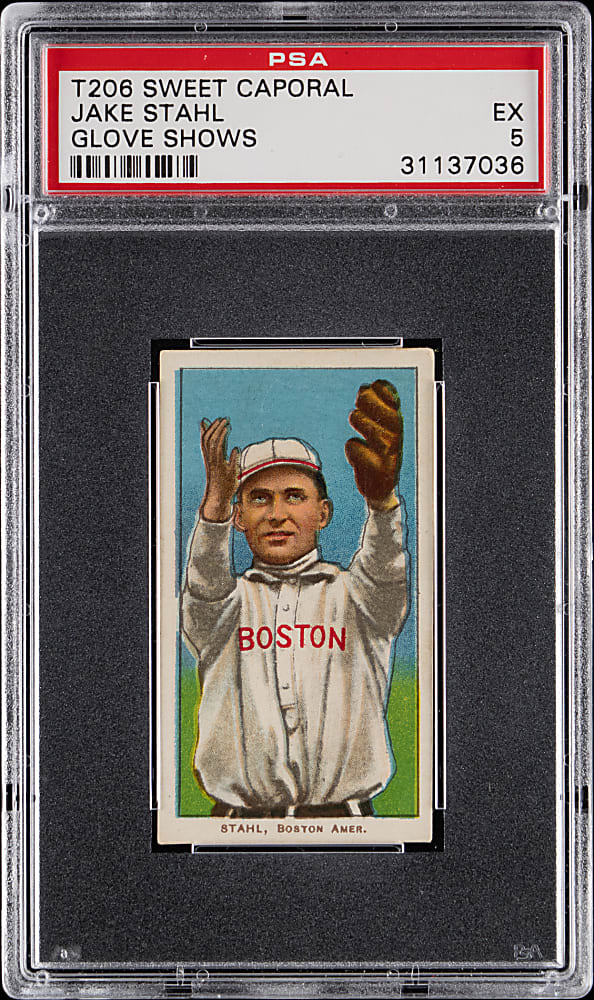 1909-1911 T206 White Border Jake Stahl Glove Shows PSA EX 5