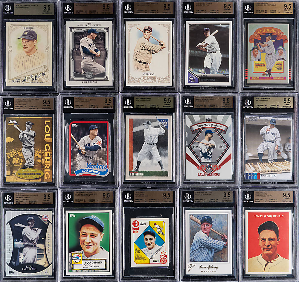 1985-2020 Lou Gehrig BGS GEM MINT 9.5 Graded Collection (30) with Inserts